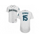 Men's Majestic Seattle Mariners #15 Kyle Seager White Flexbase Authentic Collection MLB Jersey