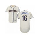 Men's Majestic Seattle Mariners #16 Luis Sardinas Cream Flexbase Authentic Collection MLB Jersey