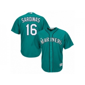 Men's Majestic Seattle Mariners #16 Luis Sardinas Replica Teal Green Alternate Cool Base MLB Jersey