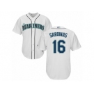 Men's Majestic Seattle Mariners #16 Luis Sardinas Replica White Home Cool Base MLB Jersey