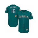 Men's Majestic Seattle Mariners #16 Luis Sardinas Teal Green Flexbase Authentic Collection MLB Jersey