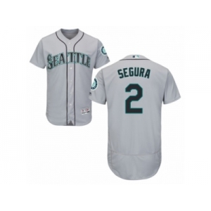 Men's Majestic Seattle Mariners #2 Jean Segura Grey Flexbase Authentic Collection MLB Jersey