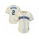 Men's Majestic Seattle Mariners #2 Jean Segura Replica Cream Alternate Cool Base MLB Jersey