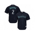 Men's Majestic Seattle Mariners #2 Jean Segura Replica Navy Blue Alternate 2 Cool Base MLB Jersey