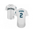 Men's Majestic Seattle Mariners #2 Jean Segura White Flexbase Authentic Collection MLB Jersey