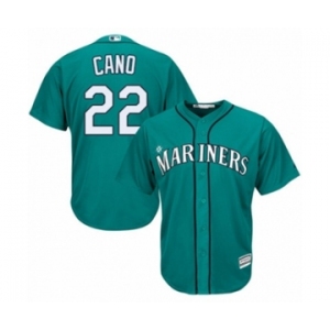 Men's Majestic Seattle Mariners #22 Robinson Cano Authentic Teal Green Alternate Cool Base MLB Jersey