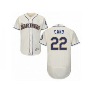 Men's Majestic Seattle Mariners #22 Robinson Cano Cream Flexbase Authentic Collection MLB Jersey