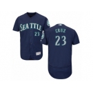 Men's Majestic Seattle Mariners #23 Nelson Cruz Navy Blue Flexbase Authentic Collection MLB Jersey