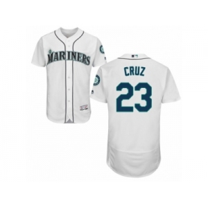 Men's Majestic Seattle Mariners #23 Nelson Cruz White Flexbase Authentic Collection MLB Jersey