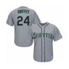 Men's Majestic Seattle Mariners #24 Ken Griffey Authentic Grey Road Cool Base MLB Jersey