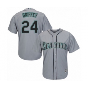 Men's Majestic Seattle Mariners #24 Ken Griffey Authentic Grey Road Cool Base MLB Jersey