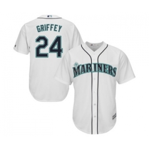 Men's Majestic Seattle Mariners #24 Ken Griffey Authentic White Cool Base MLB Jersey