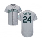 Men's Majestic Seattle Mariners #24 Ken Griffey Grey Flexbase Authentic Collection MLB Jersey