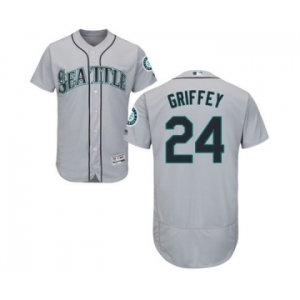 Men's Majestic Seattle Mariners #24 Ken Griffey Grey Flexbase Authentic Collection MLB Jersey
