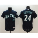 Men's Majestic Seattle Mariners #24 Ken Griffey Navy Blue Flexbase Authentic Collection MLB Jersey