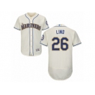 Men's Majestic Seattle Mariners #26 Adam Lind Cream Flexbase Authentic Collection MLB Jersey