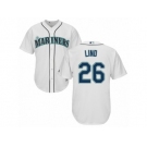 Men's Majestic Seattle Mariners #26 Adam Lind Replica White Home Cool Base MLB Jersey