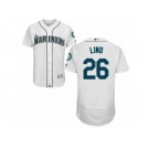 Men's Majestic Seattle Mariners #26 Adam Lind White Flexbase Authentic Collection MLB Jersey