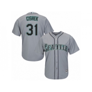 Men's Majestic Seattle Mariners #31 Steve Cishek Authentic Grey Road Cool Base MLB Jersey