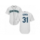 Men's Majestic Seattle Mariners #31 Steve Cishek Authentic White Home Cool Base MLB Jersey