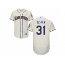 Men's Majestic Seattle Mariners #31 Steve Cishek Cream Flexbase Authentic Collection MLB Jersey