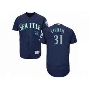 Men's Majestic Seattle Mariners #31 Steve Cishek Navy Blue Flexbase Authentic Collection MLB Jersey