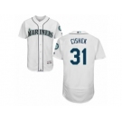 Men's Majestic Seattle Mariners #31 Steve Cishek White Flexbase Authentic Collection MLB Jersey