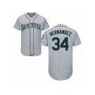 Men's Majestic Seattle Mariners #34 Felix Hernandez Grey Flexbase Authentic Collection MLB Jersey