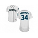 Men's Majestic Seattle Mariners #34 Felix Hernandez White Flexbase Authentic Collection MLB Jersey