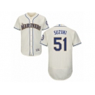 Men's Majestic Seattle Mariners #51 Ichiro Suzuki Cream Flexbase Authentic Collection MLB Jersey