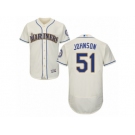 Men's Majestic Seattle Mariners #51 Randy Johnson Cream Flexbase Authentic Collection MLB Jersey