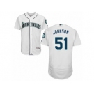 Men's Majestic Seattle Mariners #51 Randy Johnson White Flexbase Authentic Collection MLB Jersey