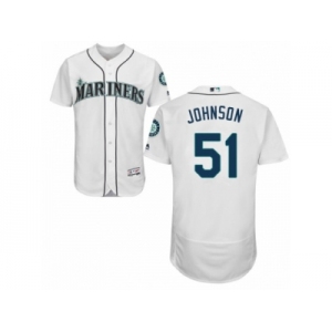 Men's Majestic Seattle Mariners #51 Randy Johnson White Flexbase Authentic Collection MLB Jersey