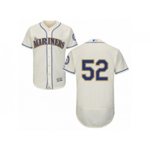 Men's Majestic Seattle Mariners #52 Carlos Ruiz Cream Flexbase Authentic Collection MLB Jersey