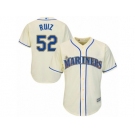 Men's Majestic Seattle Mariners #52 Carlos Ruiz Replica Cream Alternate Cool Base MLB Jersey