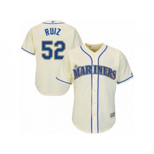 Men's Majestic Seattle Mariners #52 Carlos Ruiz Replica Cream Alternate Cool Base MLB Jersey