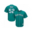 Men's Majestic Seattle Mariners #52 Carlos Ruiz Replica Teal Green Alternate Cool Base MLB Jersey