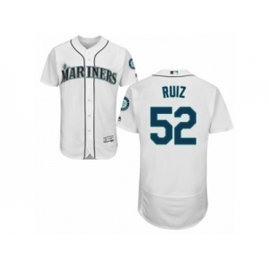 Men's Majestic Seattle Mariners #52 Carlos Ruiz White Flexbase Authentic Collection MLB Jersey