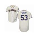 Men's Majestic Seattle Mariners #53 Joaquin Benoit Cream Flexbase Authentic Collection MLB Jersey