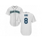 Men's Majestic Seattle Mariners #8 Norichika Aoki Replica White Home Cool Base MLB Jersey