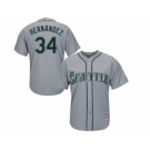 Men's Seattle Mariners #34 Felix Hernandez Majestic Gray Cool Base Player Jersey