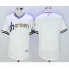 Men's Seattle Mariners Blank Majestic White Flexbase Authentic Collection Cooperstown Jersey