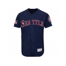 Men's Seattle Mariners Blank Navy Blue Stitched 2016 Fashion Stars & Stripes Flex Base Baseball Jersey