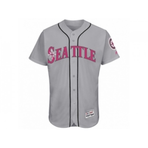 Men's Seattle Mariners Majestic Blank Gray Fashion 2016 Mother's Day Flex Base Team Jersey