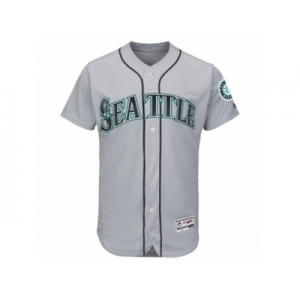 Men's Seattle Mariners Majestic Road Blank Gray Flex Base Authentic Collection Team Jersey