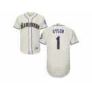 Seattle Mariners #1 Jarrod Dyson Cream Flexbase Authentic Collection MLB Jersey