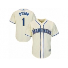 Seattle Mariners #1 Jarrod Dyson Replica Cream Alternate Cool Base MLB Jersey