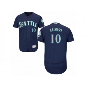 Seattle Mariners #10 Yonder Alonso Navy Blue Flexbase Authentic Collection MLB Jersey