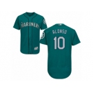 Seattle Mariners #10 Yonder Alonso Teal Green Flexbase Authentic Collection MLB Jersey