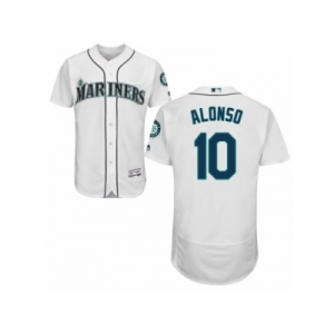 Seattle Mariners #10 Yonder Alonso White Flexbase Authentic Collection MLB Jersey